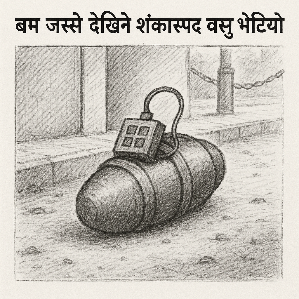 फिदिममा बम जस्तै देखिने शंकास्पद वस्तु भेटियो